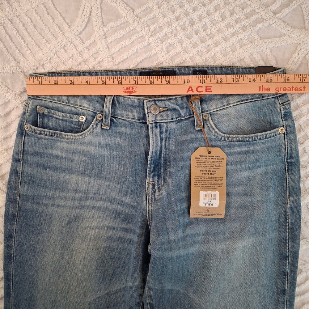 Lucky Brand Sweet Straight‎ Ankle Jeans Womens 8/29 Light Wash Italian Denim NWT - Picture 4 of 11